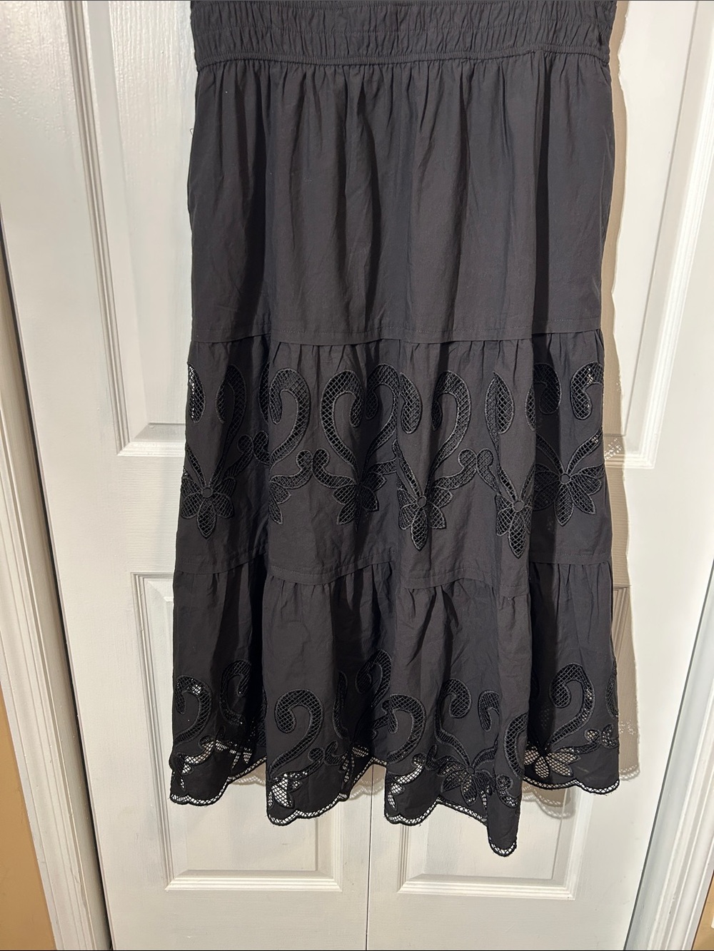 NWT PrettyGarden Black Eyelet Midi Dress Size XL Short Sleeves - Picture 2 of 15